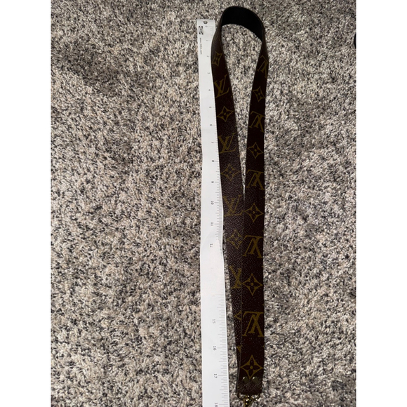 Custom made Accessories - Handmade using authentic canvas brown and  Gold Monogram Lanyard​